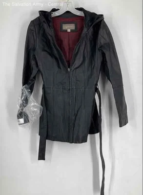 Croft & Barrow Womens Black Leather Long Sleeve Full-Zip Jacket Size Medium - Image 1 of 4