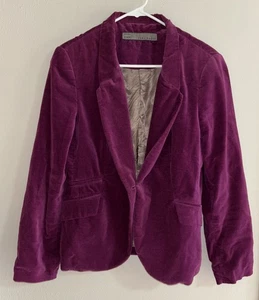 Chaqueta Blazer Zara Terciopelo Mujer Mediana Púrpura Botón Único Relajada Chic Informal - Imagen 1 de 16