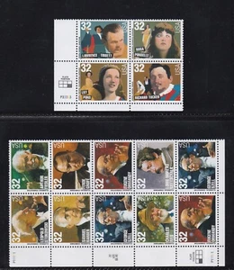 USA 1997 MNH AMERICAN MUSIC SERIES OPERA SINGERS PLATE BLOCKS OF 10 & 4 - Picture 1 of 1