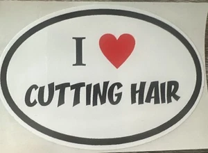 “ I Love Cutting Hair “ Stylist Barber Decal Sticker Bumper New & Free Gift - Picture 1 of 2