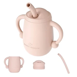 100% Silicone Baby Training Cup Shatterproof Toddler Sippy Cups with Straw Op... - Picture 1 of 6