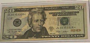US Fancy Star Error Note Serial Twenty Dollar Replacement Duplicate Ink Fed $20 - Picture 1 of 2