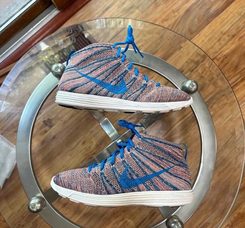 PUMA Taglia 10 Nike Lunar Flyknit Chukka Multicolore Blu Rosa Bianco 2013 Vintage Og