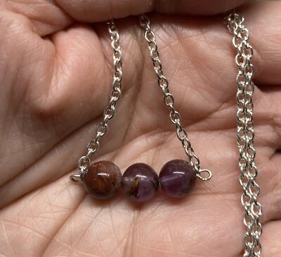 Collar hecho a mano de piedra genuina de amatista Super 7 cristal curativo Foto 1 de 4