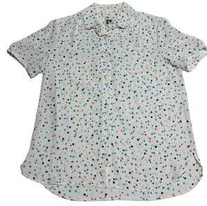 Anne Klein kleine Bluse mit Knopfleiste SEHR SÜSS gepunktet Perlenknöpfe - Bild 1 von 9
