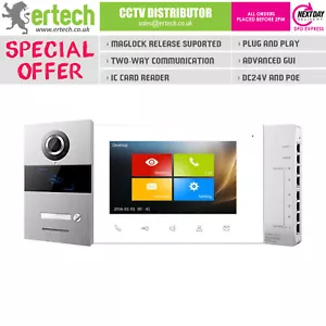Kit de sistema de intercomunicación de video IP para el hogar POE interior exterior villa estación timbre 7" - Imagen 1 de 1
