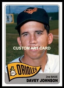Davey Johnson Baltimore Orioles 1965 Stil individuelle Baseball Kunstkarte - Bild 1 von 2