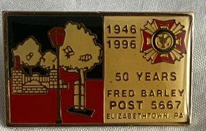 1946-1996 50 Jahre Pin Fred Barley Post 567 Elizabethtown Pennsylvania Pin - Bild 1 von 4