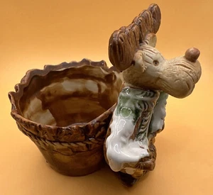 Elch Kerze Pflanze Süßigkeiten Halter 3D Ski Hütte Lodge Winter Deko - Bild 1 von 14