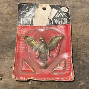 VTG 1964 Ja-Mar Eagle Decorative Picture Hanger 24k Gold Plated New Old Stock - Picture 1 of 2