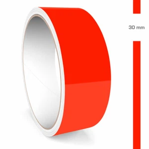 Zierstreifen 30mm 10 Meter Neon Rot Fluoreszierend Glänzend RAL 3026 Glanz Auto - Bild 1 von 5