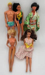 Lot of 5 Vintage 1960s Barbies and Ken Twist Turn Tropical Japanese Outfit - Picture 1 of 23