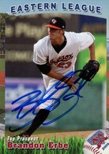 2009 Bowie Baysox BRANDON ERBE Signed Card autograph AUTO ORIOLES RC