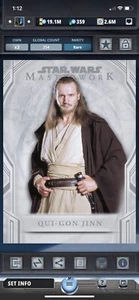 Topps Star Wars Digital Card Trader Masterwork 2018 Qui-Gon Jinn Base Award - Picture 1 of 1