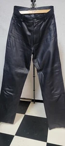 KENNETH COLE, Men’s Black Leather Pants Pre Owned 28/31 Great Condition - Picture 1 of 11