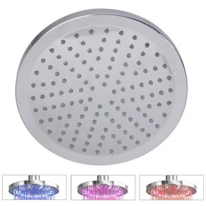 LED Regenbrause Regenduschkopf Duschkopf Farbwechsel Rund Chrom Sanlingo - Bild 1 von 1