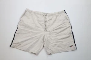 Vintage 90s Nautica Mens 2XL Faded Striped Spell Out Above Knee Shorts Cotton - Picture 1 of 11