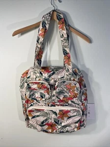 Lug Puddle Jumper Hibiscus Palm Print Packable Tote Bag Multipurpose Travel - Picture 1 of 10