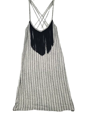 Tart Black And White Club Dress With Fringe Size Medium - Image 1 of 4