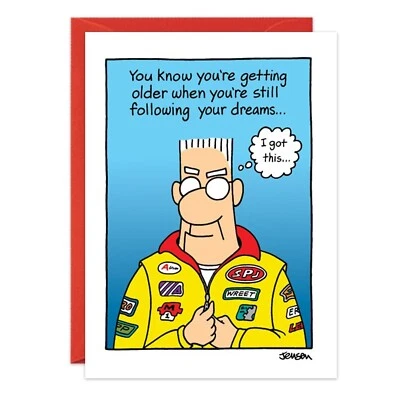 Humor Funny Still Following Dreams Birthday Card Friend oatmeal studios - Image 1 of 2