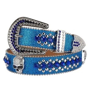 Men Women Rhinestone Belt Western Cowgirl Cowboy Crystal Diamond Studded Belts - Picture 1 of 36