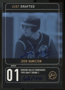 2000 Just Minors Josh Hamilton Just Drafted Preview Auto /100