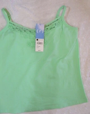 Sujetador Relativity Cami Tank Nuevo con Etiquetas Mezcla de Algodón Correa de Espagueti Incorporado ENCAJE RIBETE MED Foto 1 de 4