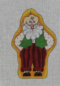 Renaiaaance Hand-Painted Needlepoint Old Saint Nick N-160S 18ct  6x4" Ornament - Picture 1 of 3