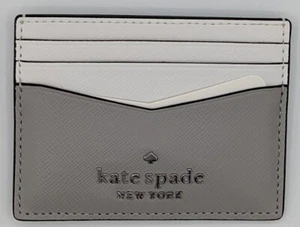 Nuevo con etiquetas Portatarjetas Kate Spade New York Staci Pequeño Delgado en Gris Nimbus Multi - Imagen 1 de 2