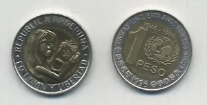 ARGENTINIEN 1 Peso 1996 KM 120 50 TH UNICEF aUNC - Bild 1 von 3