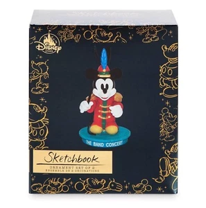 MICKEY MOUSE Memories Through The Years THE BAND CONCERT Sketchbook Ornament Set - Picture 1 of 12