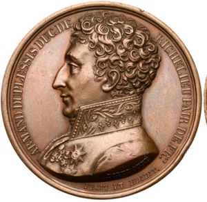 Russia Ukraine French 1822 Medal. Odessa Founder Duke Duc de Richileu. Rare - Picture 1 of 3