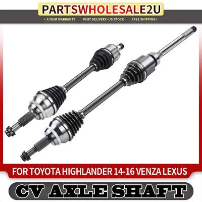 2x Front Left & Right CV Axle Assy for Lexus RX350 10-14 Toyota Highlander AWD - Image 1 of 4