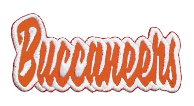 Buccaneers Text Football Embroidered Iron on Patch 6" - Image 1 of 2