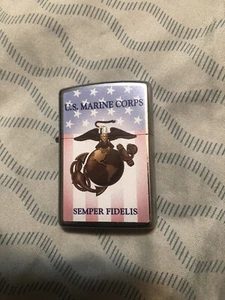Us Marine Corps Zippo Semper Fidelis Eagle Symbol USMC Lighter - Picture 1 of 5