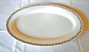 Vintage Iroquois China Syracuse RESTAURANT Orange &Green Flowers 13 1/2" Platter - Picture 1 of 12