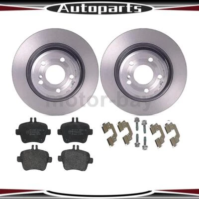 Brake Pads and Rotors Rear For Mercedes-Benz SLK250 1.8L 2015 2014 2013 2012 - Imagem 1 de 4