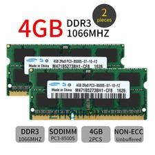 8GB 2x 4GB DDR3 1066mhz PC3-8500S 204pin SODIMM Laptop Memory SDRAM Samsung BT