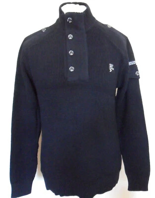 High Neck Knitted Jumper Navy Men's Size: Medium Duck & Cover - Image 1 of 4
