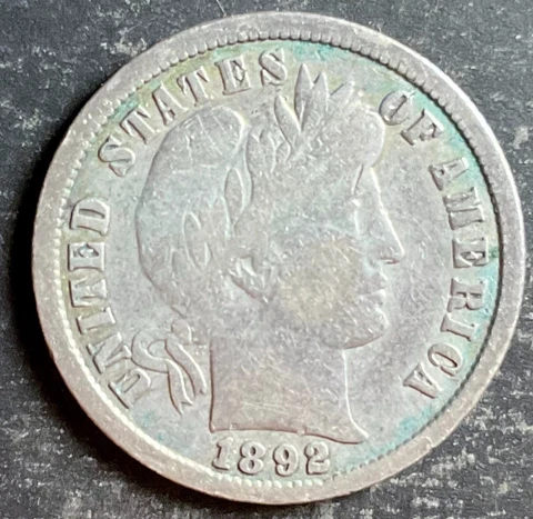 1892-P Barber Liberty Dime 10c rare old silver collection great coin j754 Cover