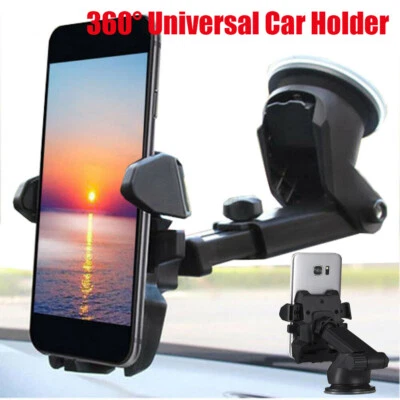 360° Universal Car Mount Holder Stand Windshield Dashboard For Mobile Phone GPS - Image 1 of 4