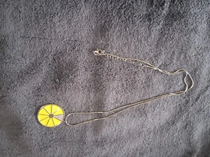 Colgante rodaja de limón 32 pulgadas Cadena serpiente plata - Imagen 1 de 5