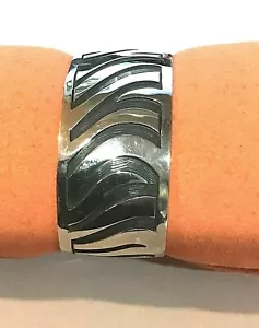 Vintage Sterling Silber ausgefallen gemusterter Armreif Armband - Bild 1 von 3
