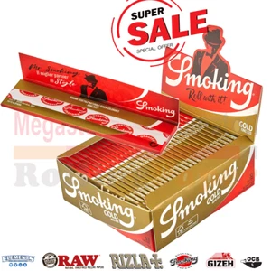 Smoking Gold King Size Slim – Cartine Oro Ultra Sottili 50 Libretti Originali - Photo 1 sur 1