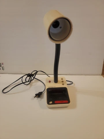Vintage ‘80s Spartus Desk Lamp Digital Alarm Clock 1182-64 w/ Bulb Tested ! Cover