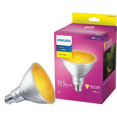 Philips 100W Equivalent Yellow PAR38 Medium Dimmable LED Bug Light Bulb 568279 - Image 1 of 3