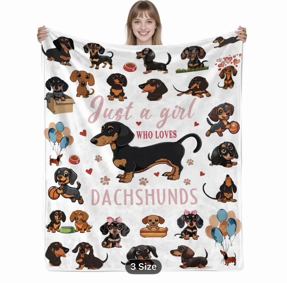 Just A Girl Who Loves  Dachshunds Fleece Blanket 50 X 60 - Image 1 of 1