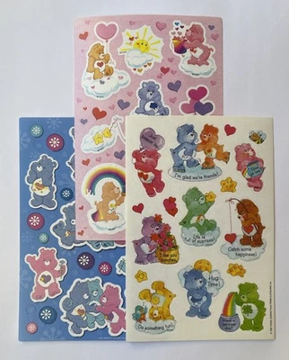 Vintage Stickers Care Bears Sheets X 3  AGC - Image 1 of 3