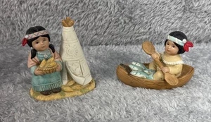 Vtg Home Interiors Leaping Water And Running Bear Native American Figurines - Picture 1 of 15