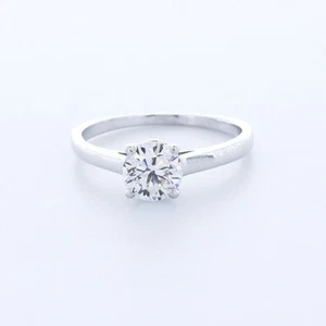 1.0CT Certified Lab-Created Diamond D/VS1 Round Cut 14K Gold Classic Accent Ring - Picture 1 of 4